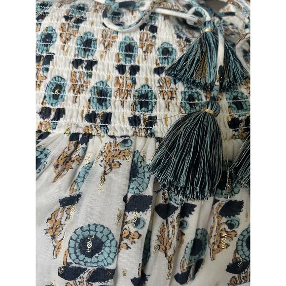 Women’s Marea Print Metallic Smocked Midi Dress Size XL - Picture 3 of 5